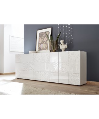 MIRO 4-türiges Sideboard 241x84x43 cm weiß