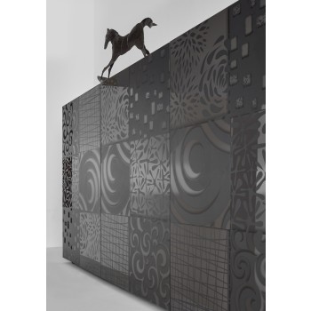 MIRO 4-türiges Sideboard 241x84x43 cm schwarze Farbe