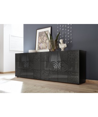 MIRO 4-türiges Sideboard 241x84x43 cm schwarze Farbe