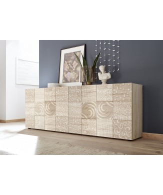 MIRO 4-türiges Sideboard 241x84x43 cm Eichenfarbe