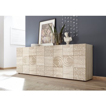 MIRO 4-türiges Sideboard 241x84x43 cm Eichenfarbe