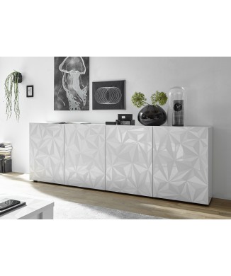 PRISMA 4-türiges Sideboard in weißer Farbe