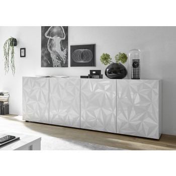 PRISMA 4-türiges Sideboard in weißer Farbe