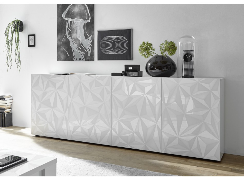 PRISMA 4-türiges Sideboard in weißer Farbe