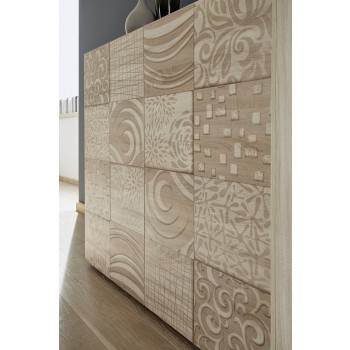 MIRO 2-türiger Schrank 121x111x43 cm Eichenfarbe