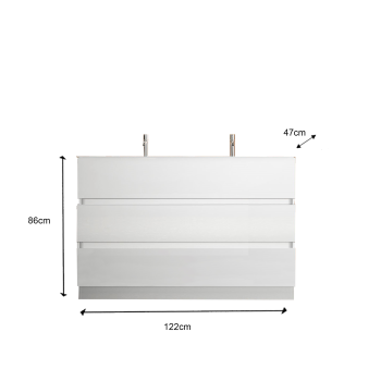 Badezimmerschrank mit 2 oder 3 Schubladen START