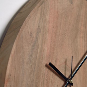 Orologio da parete Zakie in legno massiccio di acacia con finitura