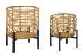 RATTAN-TOPFHALTERPAAR 41 und 33 cm