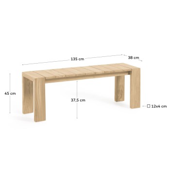 Panca da esterno Victoire in legno massello di teak 135 cm