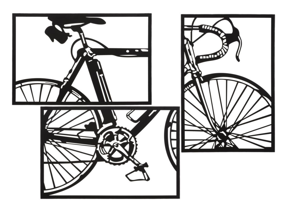 FAHRRAD-WANDPANEEL-SET 3-TLG