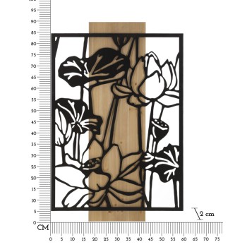 LOTUS WANDPANEEL AUS EISEN UND HOLZ