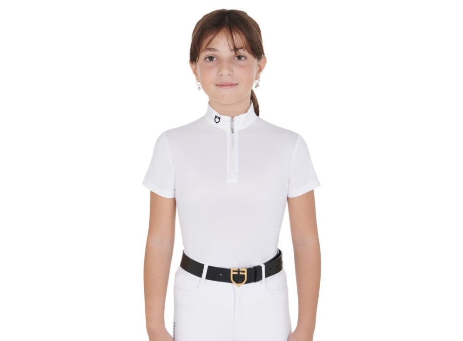 SLIM FIT WETTKAMPF-POLOSHIRT FÜR MÄDCHEN MIT REISSVERSCHLUSS