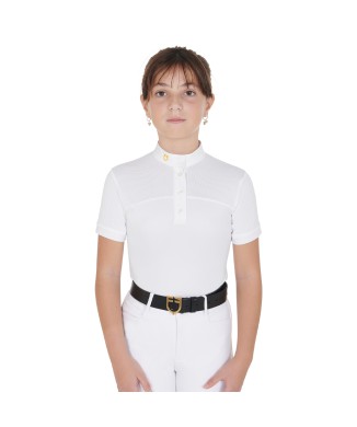 SLIM FIT WETTKAMPF-POLO FÜR MÄDCHEN MIT PERFORIERTEM STOFF