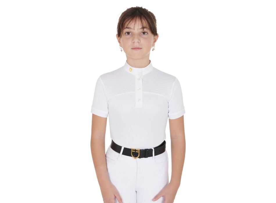 SLIM FIT WETTKAMPF-POLO FÜR MÄDCHEN MIT PERFORIERTEM STOFF