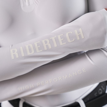 Equestro Ridertechnology Damen-Wettkampfpoloshirt mit langen Ärmeln und Reißverschluss