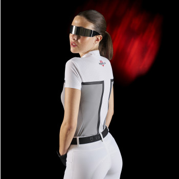 Equestro Ridertechnology Damen-Wettkampfpolo aus perforiertem Stoff