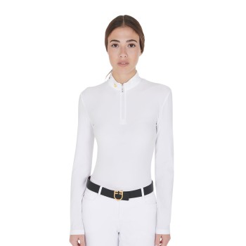 LANGARM-POLOSHIRT FÜR DAMEN AUS TECHNISCHEM FLEECE-STOFF