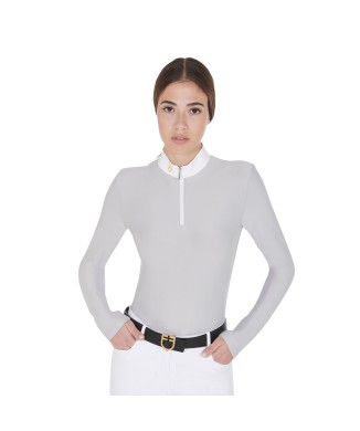 LANGARM-POLOSHIRT FÜR DAMEN AUS TECHNISCHEM FLEECE-STOFF