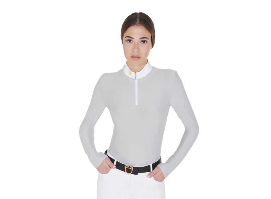 LANGARM-POLOSHIRT FÜR DAMEN AUS TECHNISCHEM FLEECE-STOFF