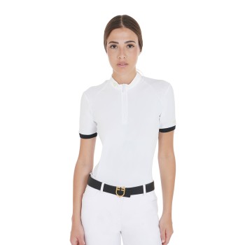 SLIM FIT DAMEN-POLOSHIRT MIT KONTRASTSTRÄGERN