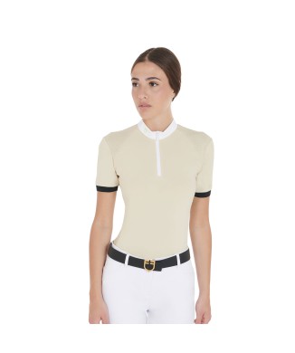 SLIM FIT DAMEN-POLOSHIRT MIT KONTRASTSTRÄGERN