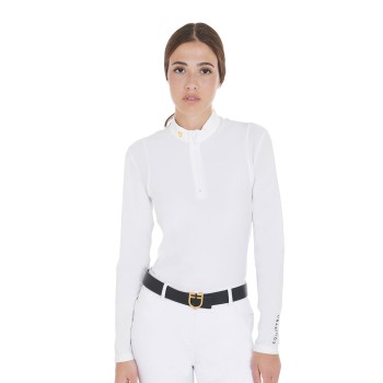 SLIM FIT DAMEN-POLOSHIRT AUS TECHNISCHEM STOFF