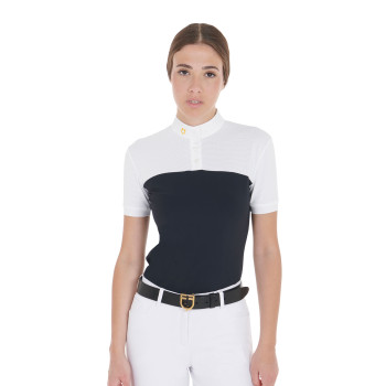 SLIM FIT DAMEN-POLOSHIRT AUS TECHNISCHEM STOFF UND MESH promo