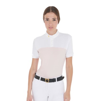 SLIM FIT DAMEN-POLOSHIRT AUS TECHNISCHEM STOFF UND MESH