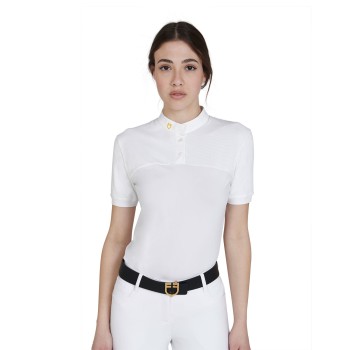 SLIM FIT DAMEN-POLOSHIRT AUS TECHNISCHEM STOFF UND MESH