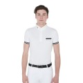 SLIM FIT WETTKAMPF-POLOSHIRT FÜR HERREN MIT SCHWARZEN EINSÄTZEN