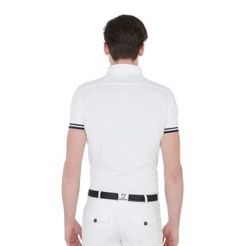 SLIM FIT WETTKAMPF-POLOSHIRT FÜR HERREN MIT SCHWARZEN EINSÄTZEN