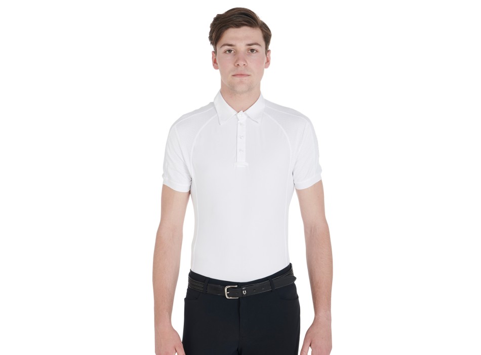 SLIM FIT WETTKAMPF-POLOSHIRT FÜR HERREN MIT VIER KNÖPFEN