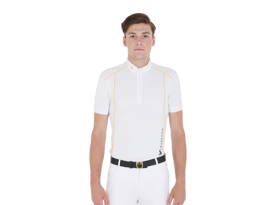 SLIM FIT HERREN-POLOSHIRT AUS TECHNISCHEM STOFF MIT PASSELN