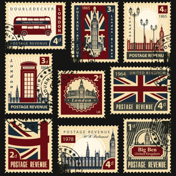 Rahmen BRIEFMARKEN LONDON G1246 PINTDECOR