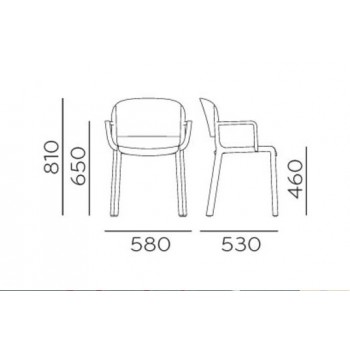 DOME 265-266 STUHL MIT PEDRALI ARMLEHNEN