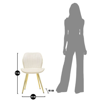 PARIS SPACE CHAIR CREME/GOLD SET 2 STK