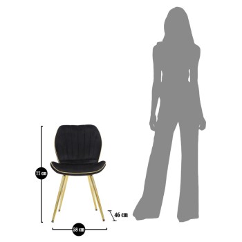 PARIS SPACE CHAIR SCHWARZ/GOLD SET 2 STK