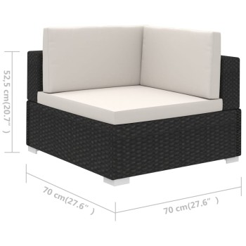 Gartensofa-Set 6-teilig mit Polyrattan-Kissen