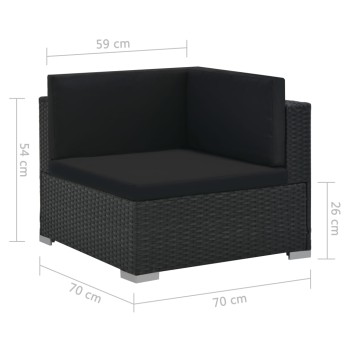 Gartensofa-Set 6-teilig mit Polyrattan-Kissen