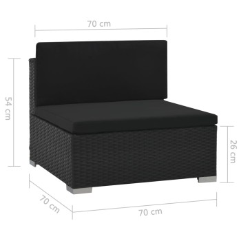 Gartensofa-Set 6-teilig mit Polyrattan-Kissen