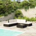 Gartensofa-Set 6-teilig mit Polyrattan-Kissen