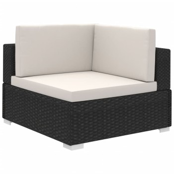 Gartensofa-Set 6-teilig mit Polyrattan-Kissen