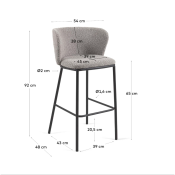 Ciselia-Hocker aus Lammfell, 65 cm