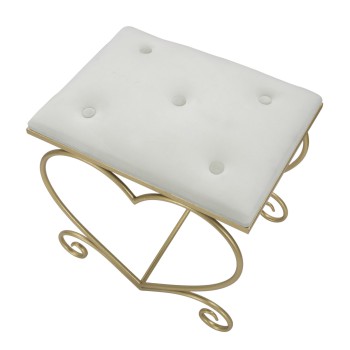 HOCKER IN CREME-HERZ