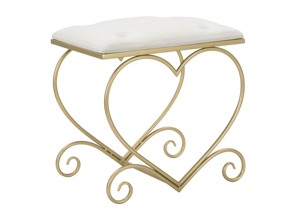 HOCKER IN CREME-HERZ