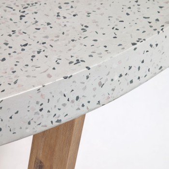 Shanelle tavolo rotondo in terrazzo bianco Ø 120 cm