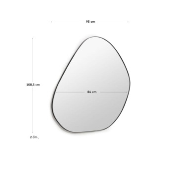 Anera-Spiegel aus schwarzem Metall 84 x 108,5 cm