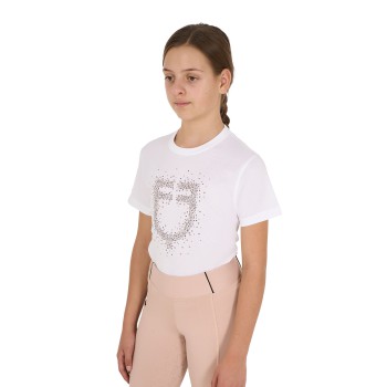 SLIM FIT T-SHIRT FÜR MÄDCHEN MIT ROSA GLITZER-LOGO