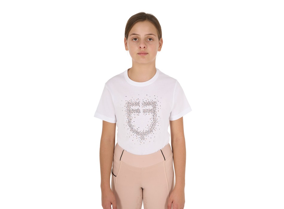 SLIM FIT T-SHIRT FÜR MÄDCHEN MIT ROSA GLITZER-LOGO