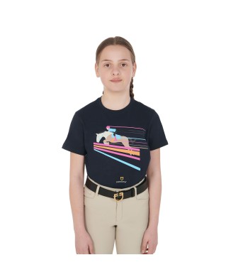 SLIM FIT T-SHIRT FÜR MÄDCHEN MIT BUNTEM JUMP-PRINT